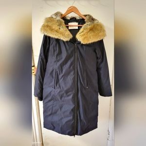 Aritzia Babaton Long Black Parka Premium Goose Down Jacket Coat sz L $398.